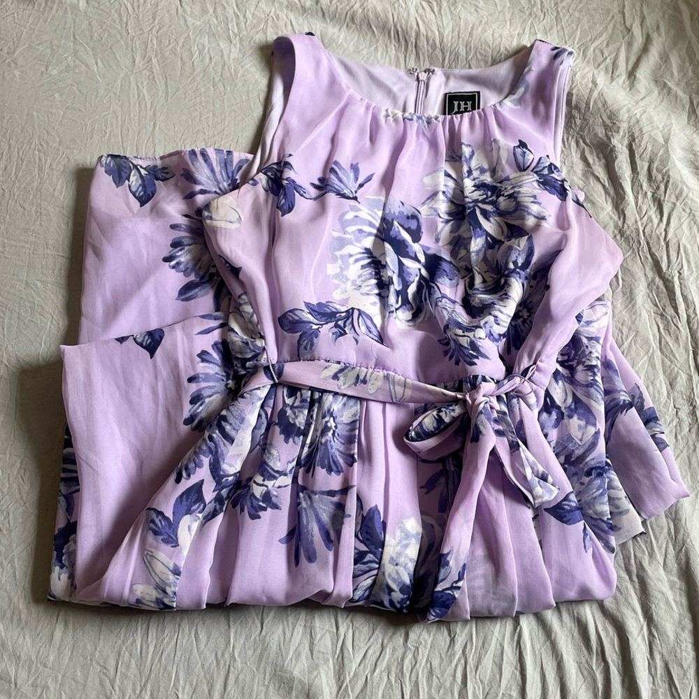 JH sleeveless purple flower maxi dress